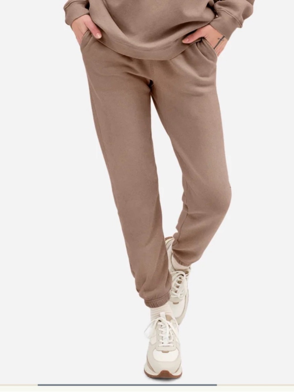 MATE the Label Organic Cotton Joggers Small Gray/ mushroom color Sweatpants